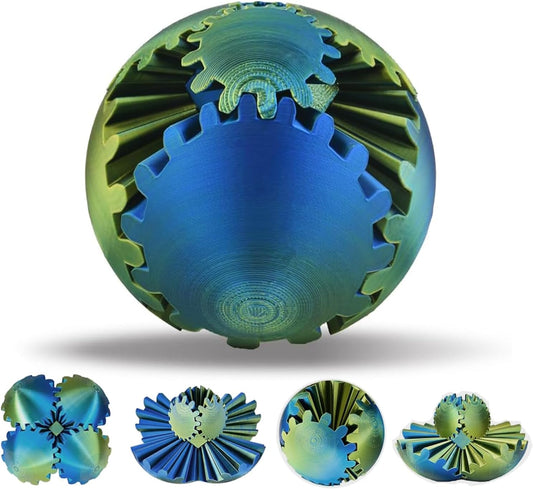 3D printed gear ball fidget toy, stress relief desk spinner for adults