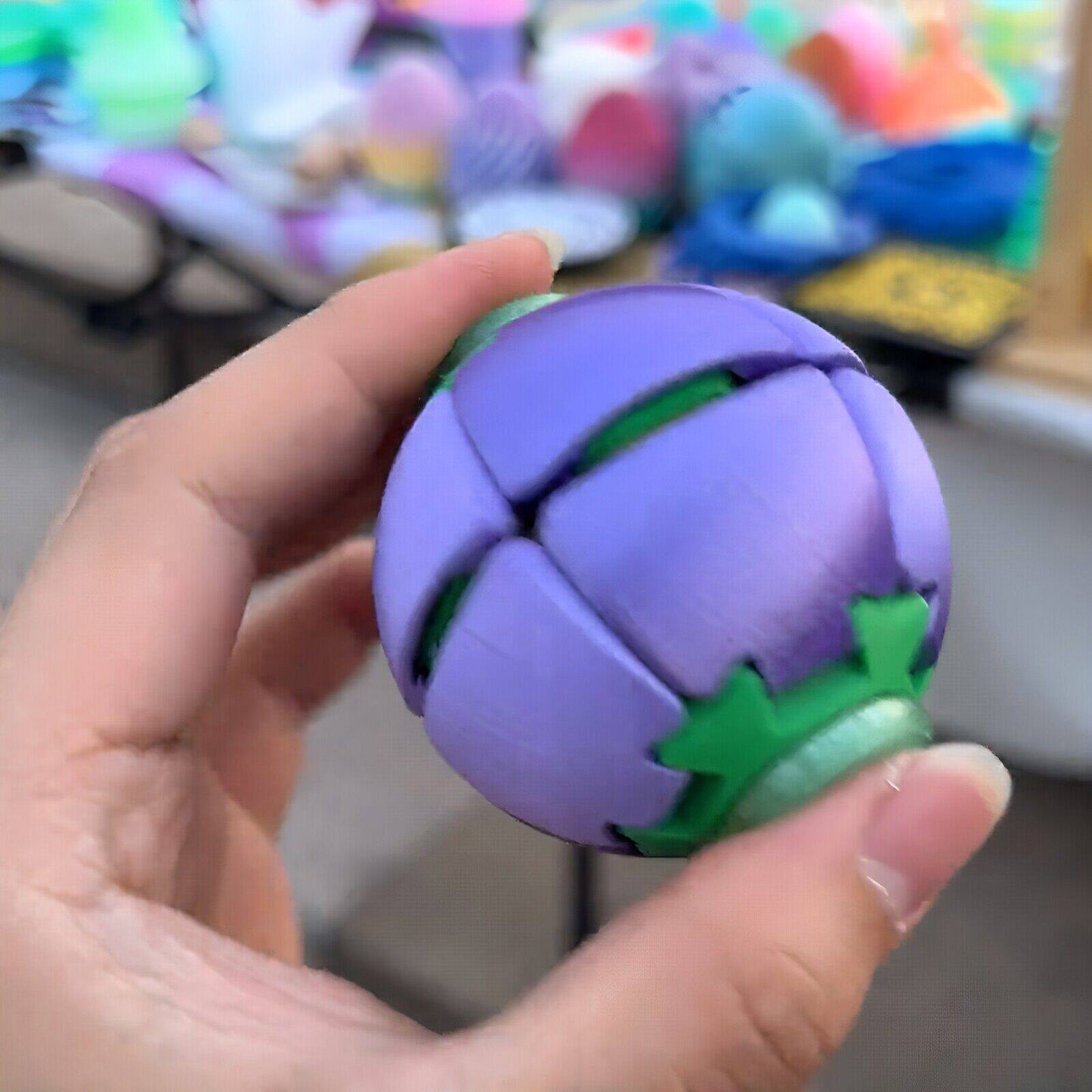 3D Printed Fidget Ball, Stress Relief Toy & Fidget Spinner