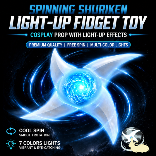 LED Spinning Shuriken Fidget Toy | 7-Color Light-Up Cosplay Prop