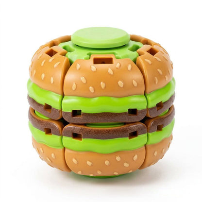 3D Printed Hamburger Fidget Spinner | Press-to-Spin Desk Toy