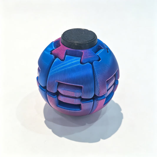 3D Printed Press-to-Spin Fidget Ball Spinner – Sensory Anxiety Relief Toy for Adults