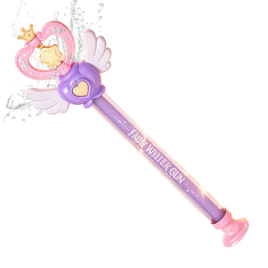 Purple fairy wand water squirter toy for kids – pull-out beach water gun