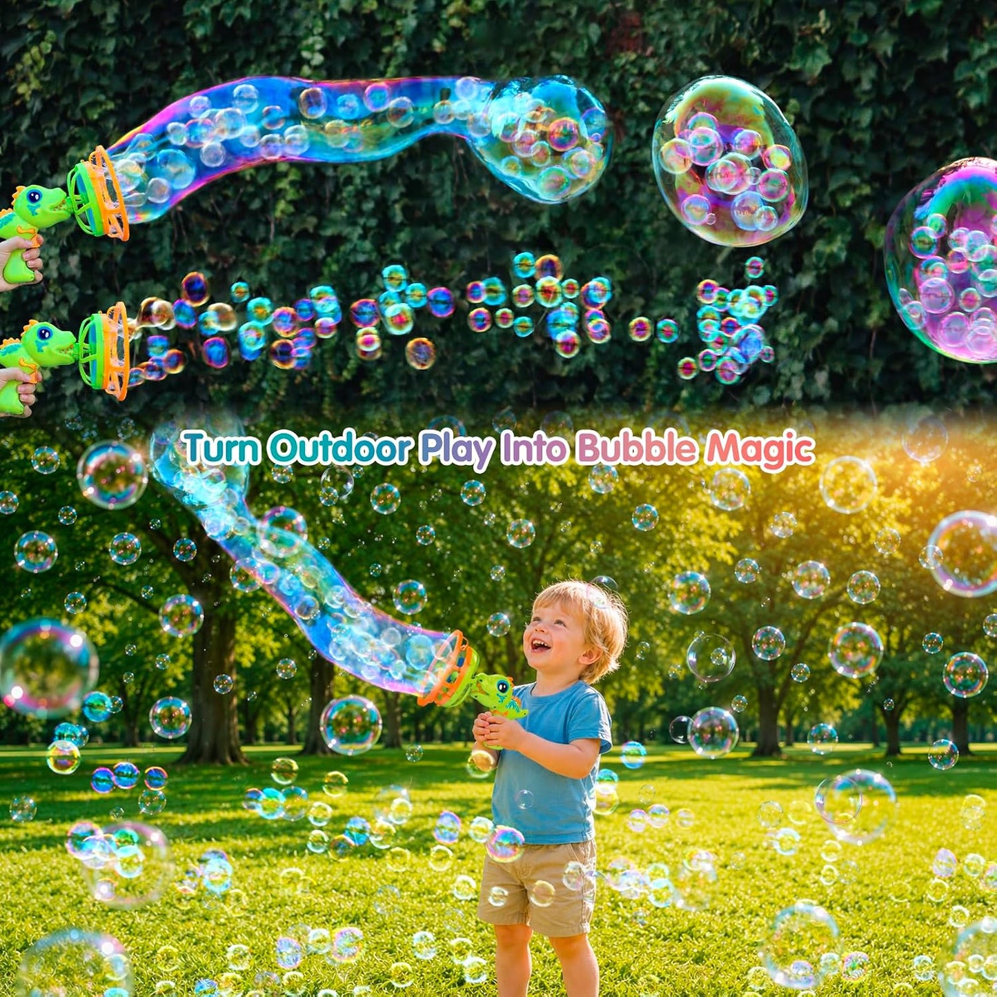 Dinosaur Bubble Gun – Automatic Bubble Blaster for Kids