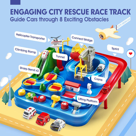 STEM Kids Toy Boys 3-5, hahaland Large Race Track