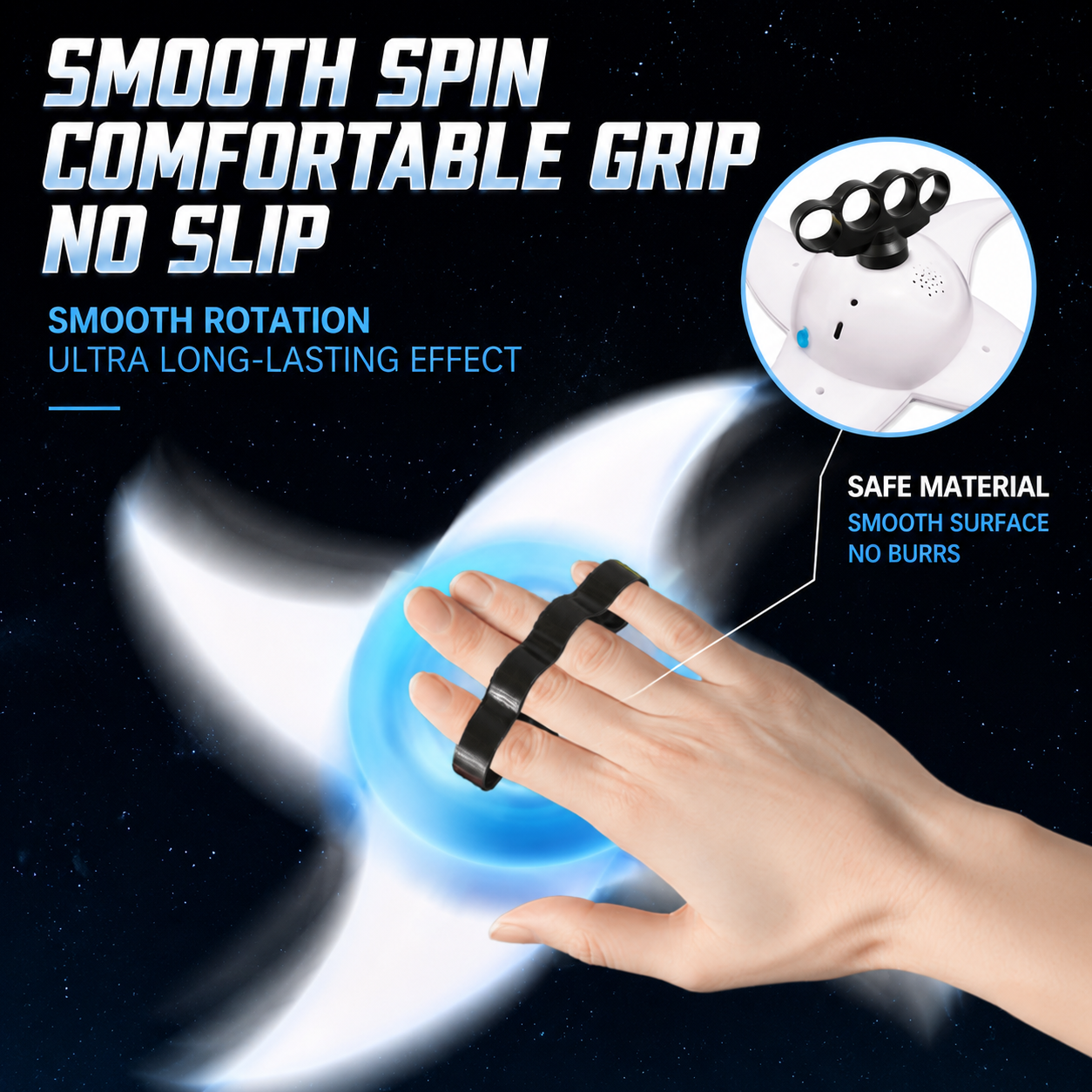 LED Spinning Shuriken Fidget Toy | 7-Color Light-Up Cosplay Prop