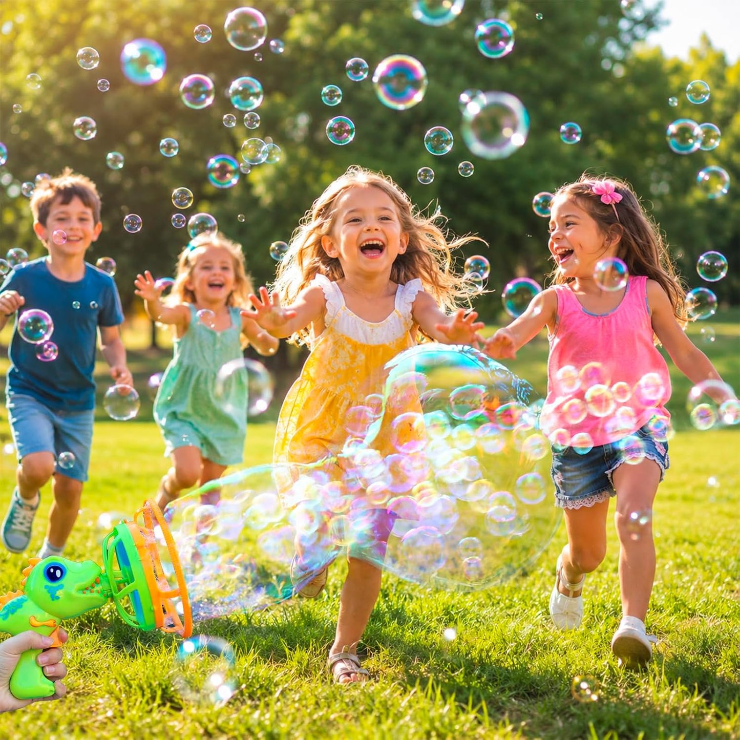 Dinosaur Bubble Gun – Automatic Bubble Blaster for Kids
