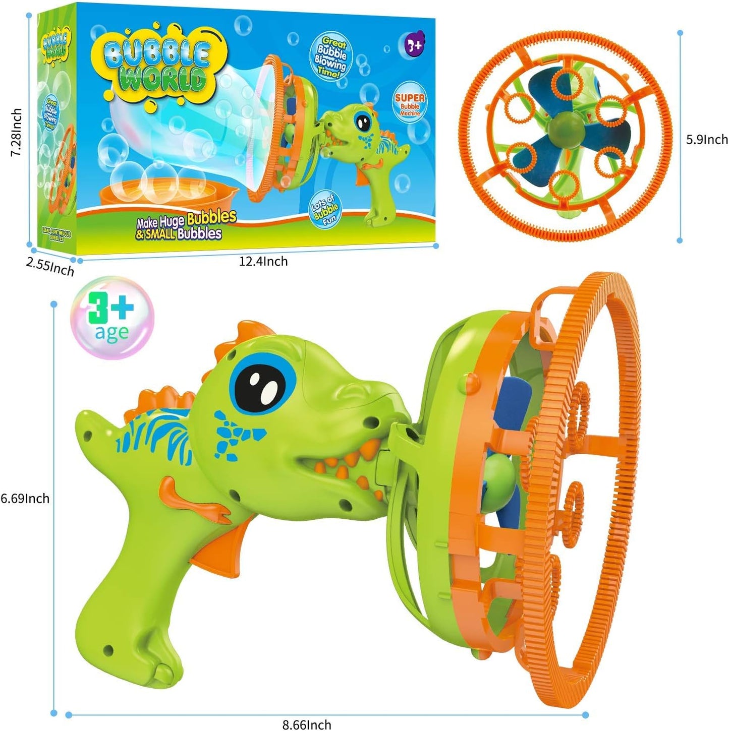 Dinosaur Bubble Gun – Automatic Bubble Blaster for Kids