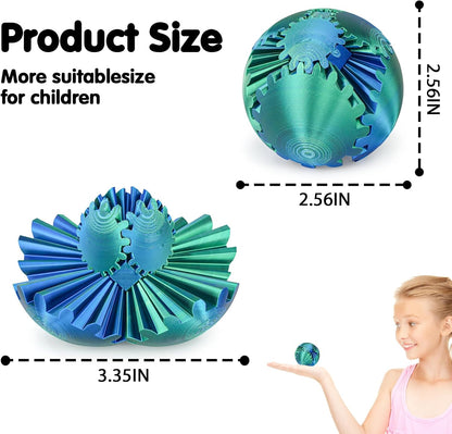 Gear Ball 3D Printed Cube Fidget Toy,Gear Sphere Fidget Toys,Sensory Toys for Stress and Anxiety Relief, Desk Toy Fidget Spinners,Stocking Stuffers for Adults & Kids Gift