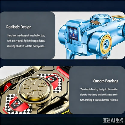3PCS Transforming Robot Dog Fidget Spinner, No Battery Needed Windup Walking, Cool Gadget Gift for Teens