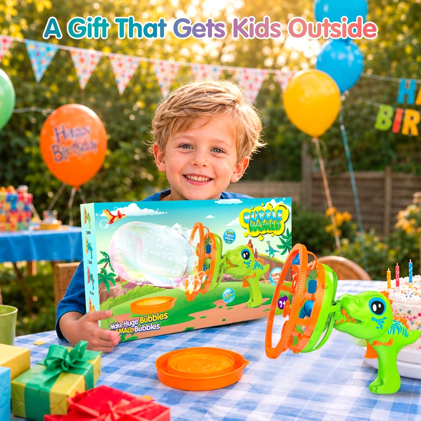 Dinosaur Bubble Gun – Automatic Bubble Blaster for Kids