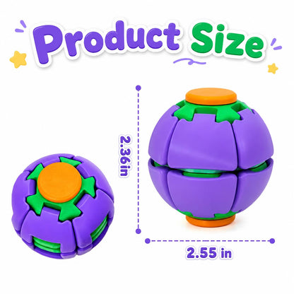 3D printed fidget ball spinner, press-to-spin stress relief toy 