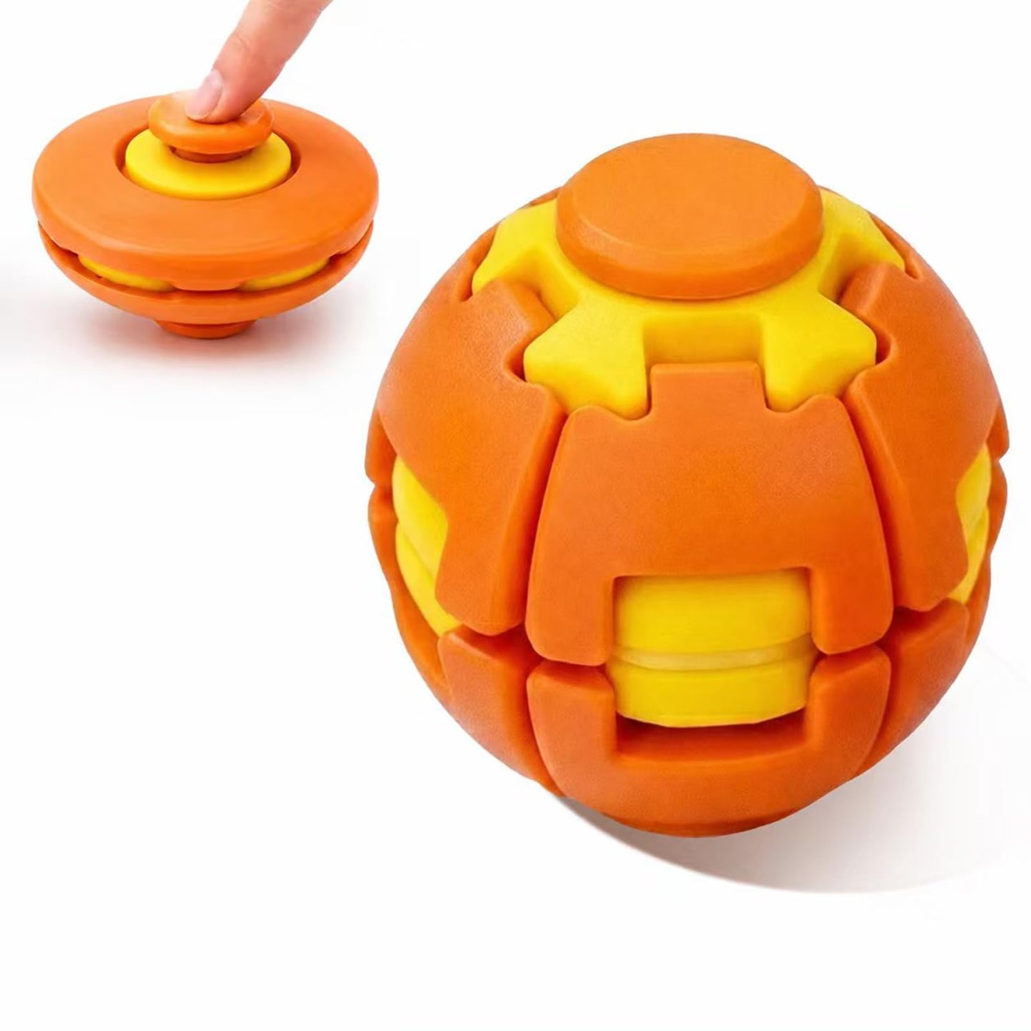 3D printed fidget ball spinner, press-to-spin stress relief toy 