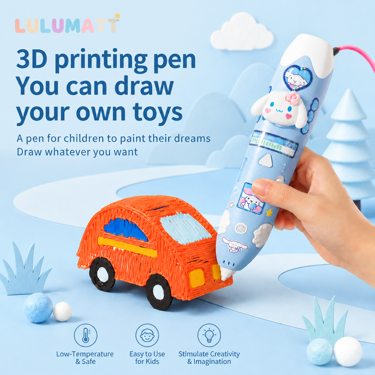 3D Printing Pen for Kids Ages 6+ | Safe DIY Craft & STEM Creative Toy