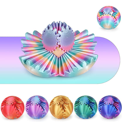 3D printed gear ball fidget toy, stress relief desk spinner for adults