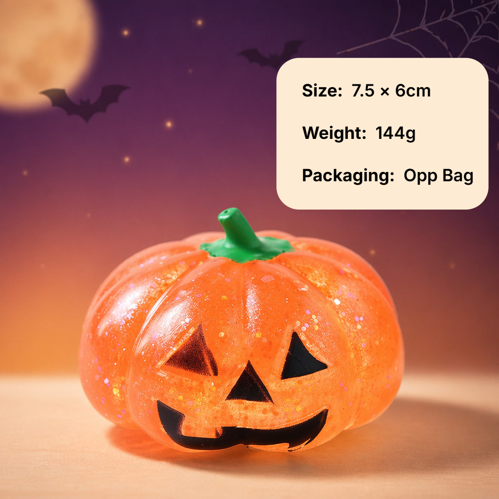 Halloween Pumpkin Squishy Stress Relief Toy – 4 Colors Oddly Satisfying