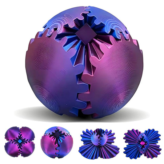 3D printed gear ball fidget toy, stress relief desk spinner for adults