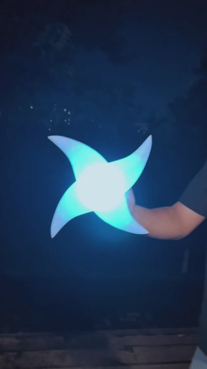 LED Spinning Shuriken Fidget Toy | 7-Color Light-Up Cosplay Prop
