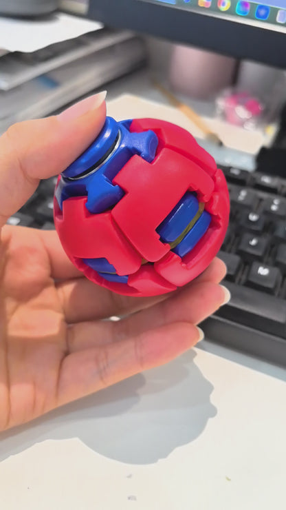 3D Printed Fidget Ball Spinner | Press-to-Spin Stress Relief Toy